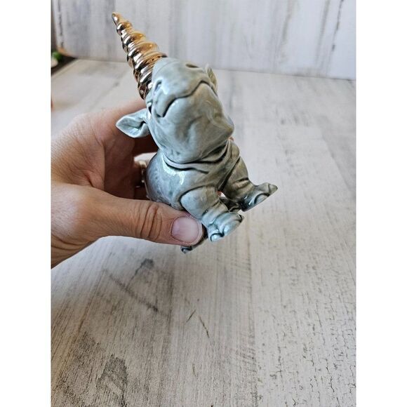 Goebel rhino unicorn animal world figurine ceramic vintage statue unique mythica - Picture 7 of 8